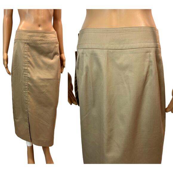Vintage Khaki Wrap Midi Skirt 70s Safari Style by Giorgio Sant’Angelo - Picture 9 of 12